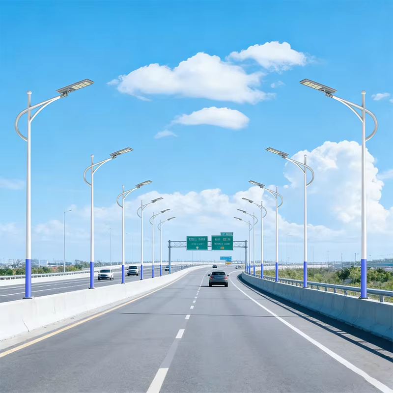 Professional Long Lifespan LED UV Resistant Optical PC Lens 30W 40W 50W Solar Street Light for Residential Area Lighting