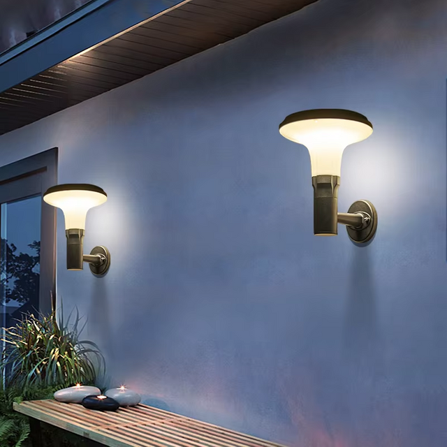 Hot Selling Beautiful Black Waterproof Solar Wall Light Outdoor Staircase Corridor Light for Garden Decorative Wall Lamp