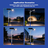 Ultra-Bright LED Chip Uniform Illumination Solar Street Light 60W/100W/150W/200W for Community Park Pedestrian Walkway