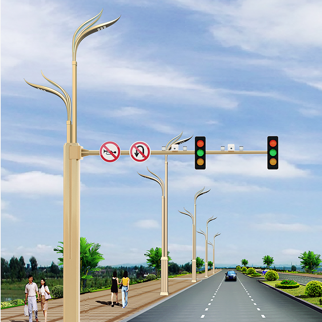 Customized Aluminum Outdoor 6M 8M IP66 Waterproof AC Smart Street Light with HD Camera CCTV WIFI Charge Equipment