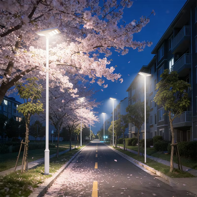 Customizable Waterproof & Dustproof IP Rating UV Resistant Optical PC Lens Solar Street Light for Villa Area Lighting
