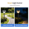 Solar Powered Bollard Light Built-in 6400mAh Battery Motion Sensor Adjustable Color Temp 3000K-6500K
