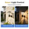 Solar-Powered Cylinder Outdoor LED Wall Light IP65 Waterproof Dimmable for Courtyards Villas Gardens Aluminum Base
