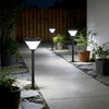 Solar Powered Bollard Light Built-in 6400mAh Battery Motion Sensor Adjustable Color Temp 3000K-6500K