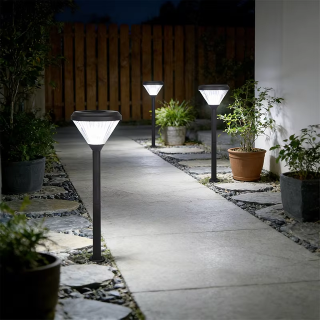 Solar Powered Bollard Light Built-in 6400mAh Battery Motion Sensor Adjustable Color Temp 3000K-6500K