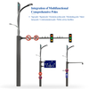 Customized Height IP66 Waterproof Outdoor Smart LED Street Light Pole AC/DC Charge Station Voice Control Integrated Lighting