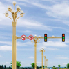 New Design Smart Pole Street Light Pole Integrated HD Camera LED Display Magnolia Flower Design for Smart City