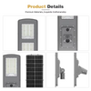 65W 90W 120W IP66-rated LED Solar Street Lights with Monocrystalline Silicon Solar Panels for Residential Area Road Lighting