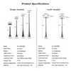 Customizable Solar & Battery Powered IP65 LED Outdoor Luxury Multi-Head Garden Lights Modern Landscape High Pole Lights